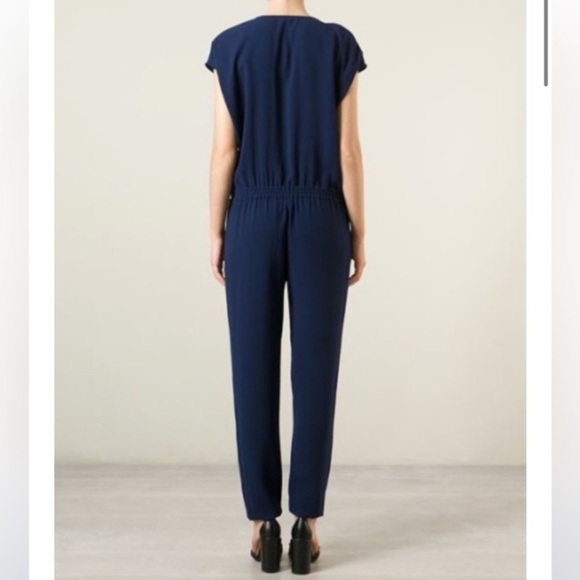 Vince Navy Blue Zip Front Jumpsuit Size 6 - Picture 2 of 15